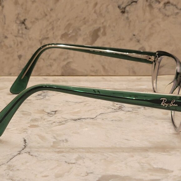 RAY BAN RAYBAN CAT EYE RB 5242 516 EYEGLASSES FRAMES Y2K CLEAR GREEN 53-18-140 - Picture 6 of 14